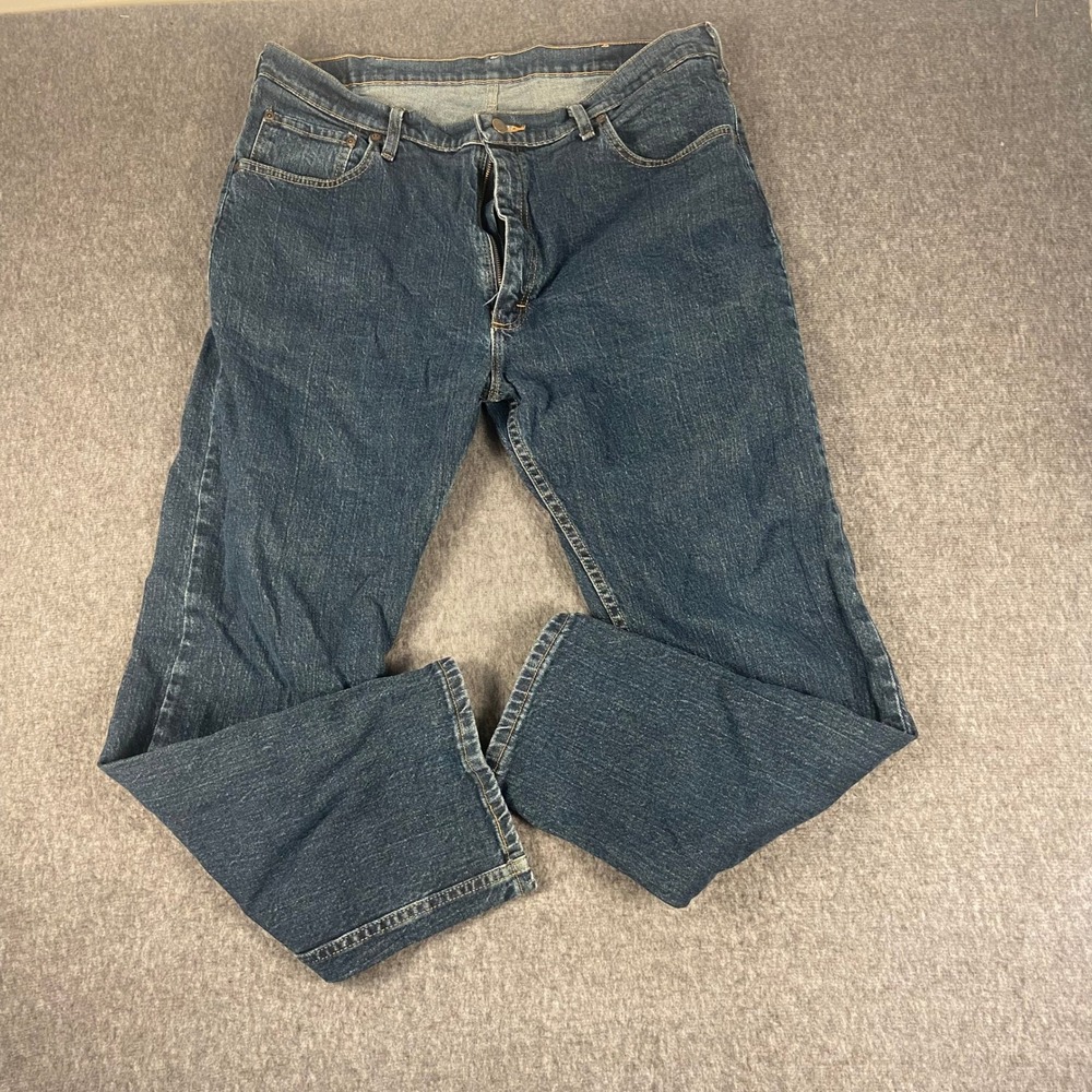 Wrangler Mens Regular Fit Jeans 38x30 Blue Denim Cotton Blend Classic - Picture 2 of 9